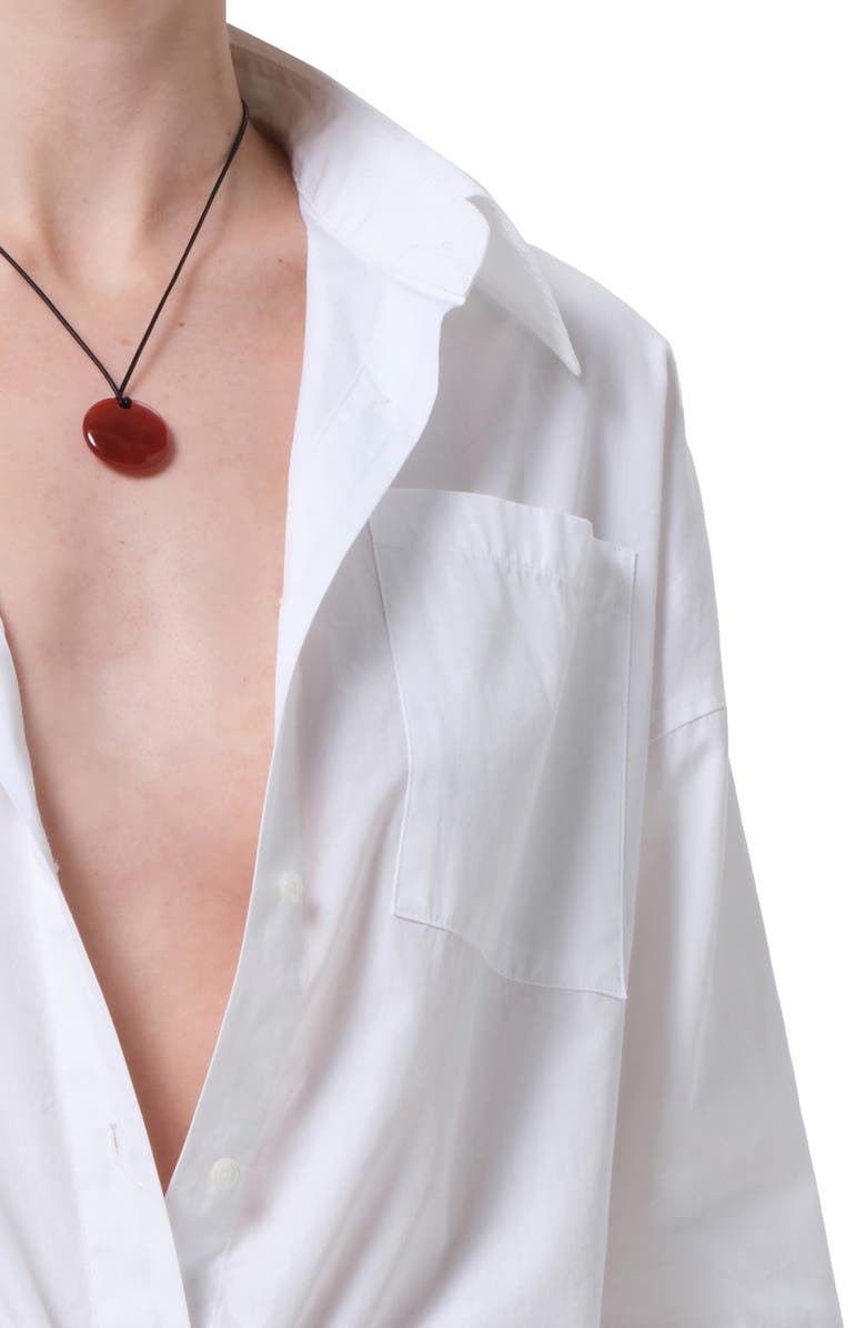 Citizens of Humanity Frances Cape Cotton Cropped Button-Up Shirt, Alternate, color, Optic White