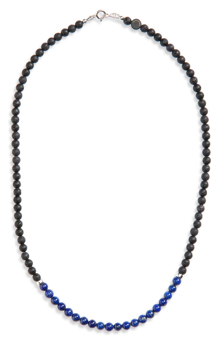 Caputo & Co. Ubud Lava Rock & Lapis Lazuli Beaded Necklace, Main, color,