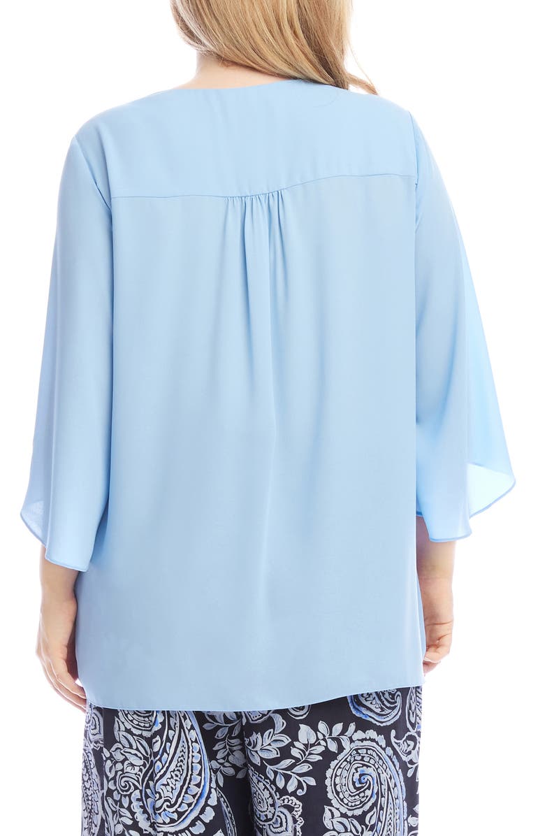 Karen Kane Asymmetric Hem Crepe Top, Alternate, color, 