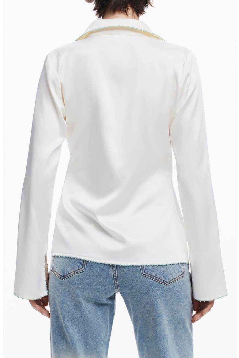 Tie Front Shirt, Alternate, color, OFF WHITE
