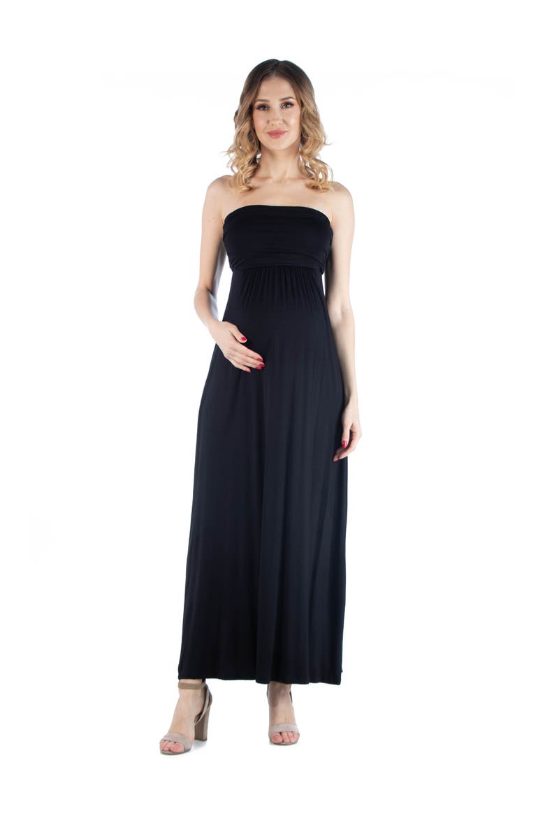 Maternity Sleeveless Empire Waist Maxi Dress, Main, color, Black