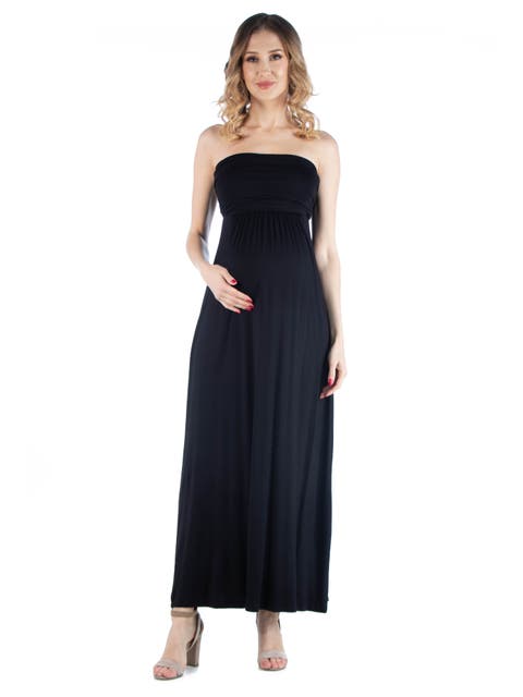 Maternity Sleeveless Empire Waist Maxi Dress