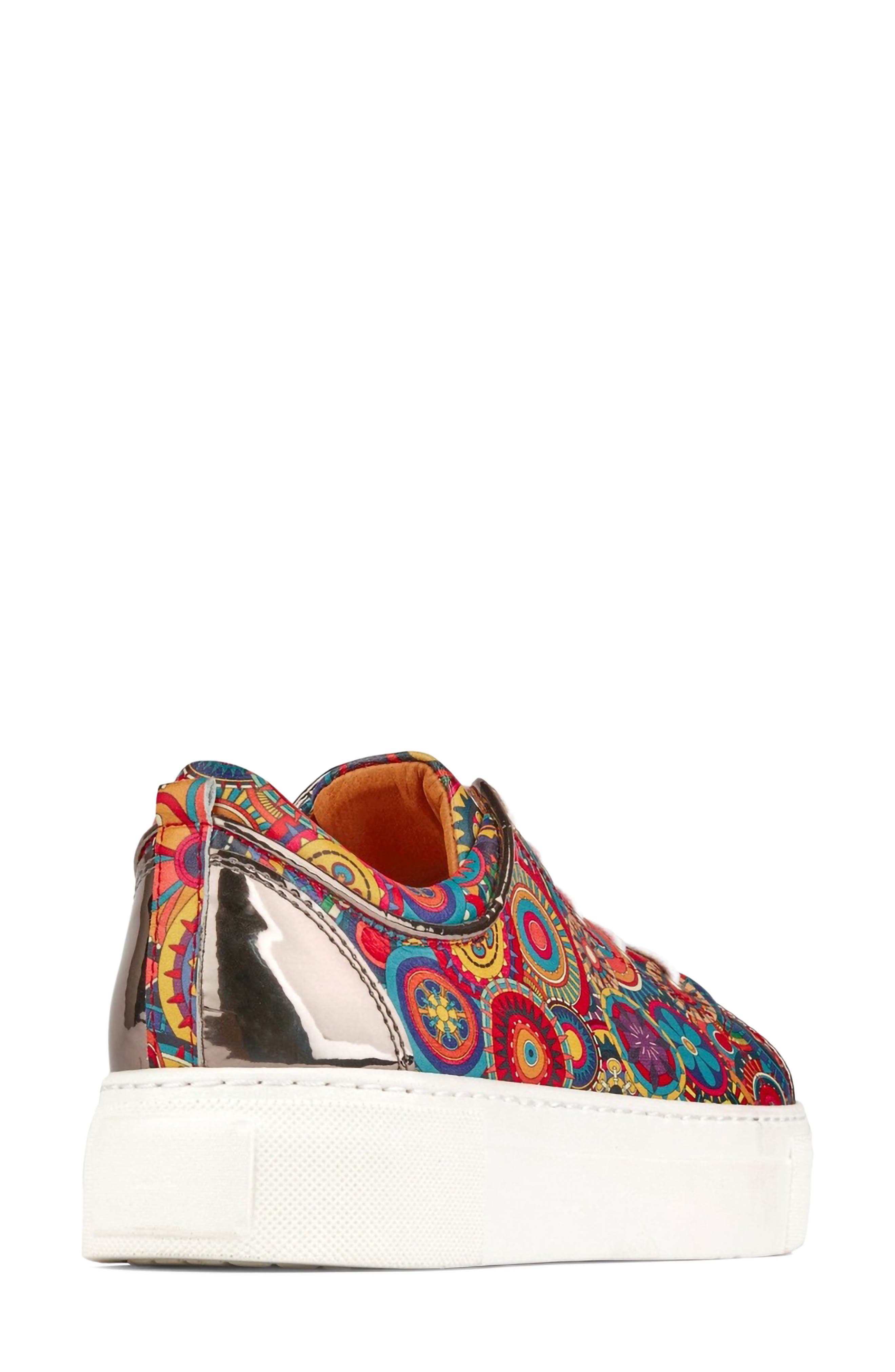 Camila Water Resistant Lace-Up Sneaker, Alternate, color, BLUE MULTI PATTERN