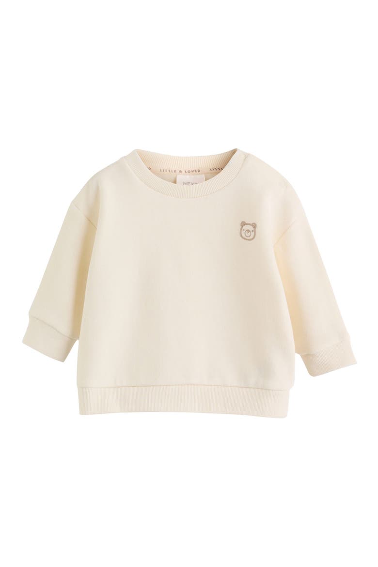 Embroidered Sweatshirt & Check Pants Set, Alternate, color, NEUTRAL