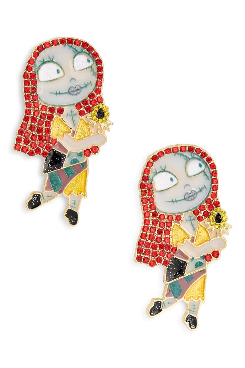 Nightmare Before Christmas Sally Stud Earrings, Main, color, RED MULTI
