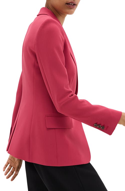 Theory Admiral Crepe One-button Staple Blazer In Deep Rose - Ugf