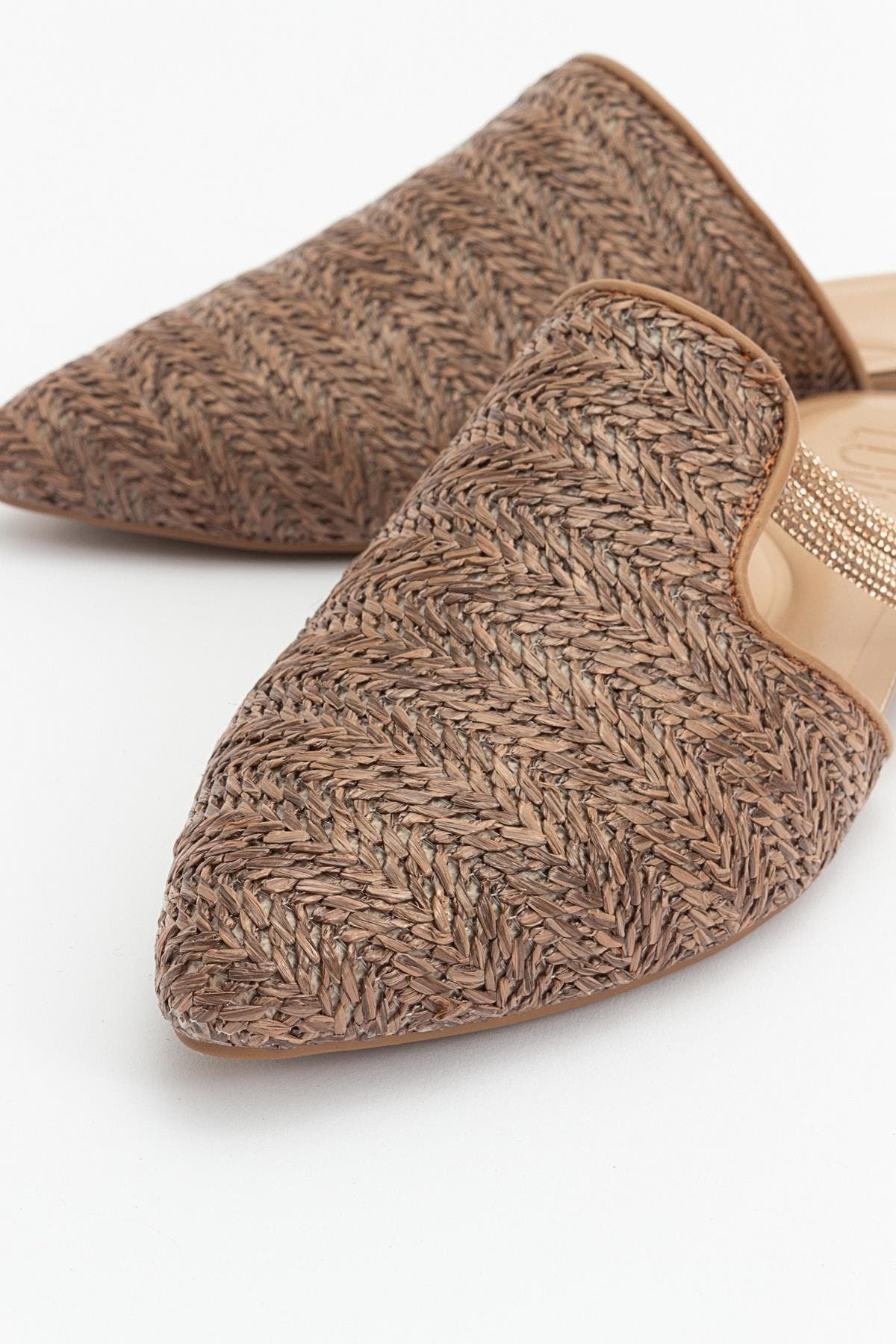 Pesa Woven Slippers, Alternate, color, Brown Faux Leather