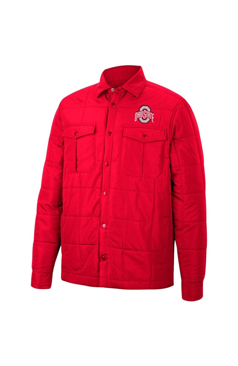COLOSSEUM Men's Colosseum Scarlet Ohio State Buckeyes Detonate Quilted Full-Snap Jacket, Alternate, color,