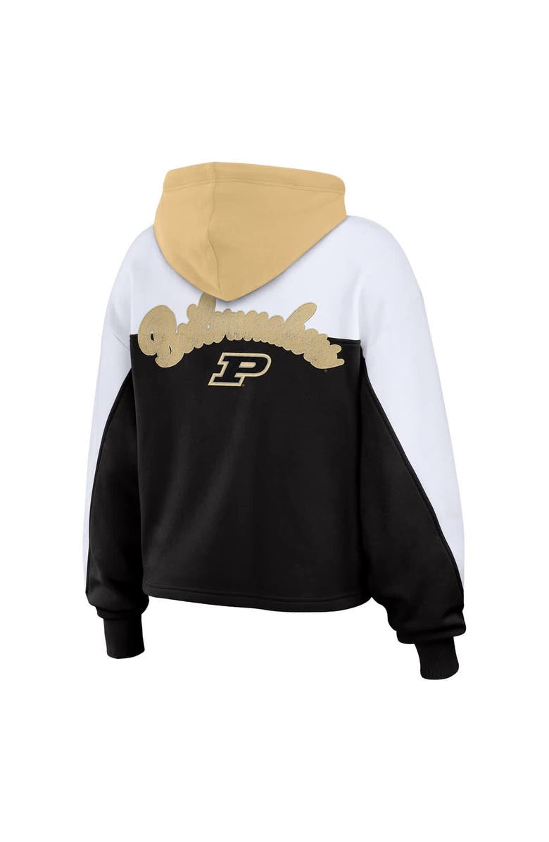 WEAR by Erin Andrews Women's WEAR by Erin Andrews Black Purdue Boilermakers Color-Block Full-Zip Hoodie, Alternate, color,