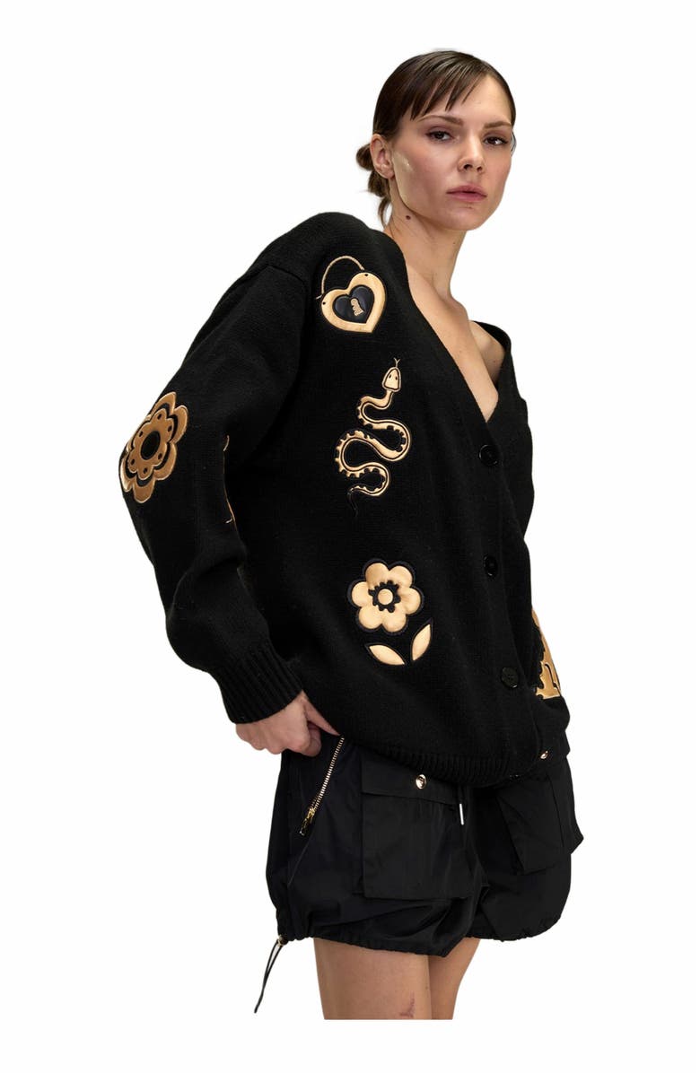 Cynthia Rowley Playful Patchwork Cardigan, Alternate, color, 