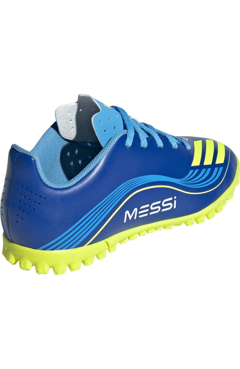 adidas Kids' F50 Messi Club Turf Soccer Shoe, Alternate, color, Team Royal Blue