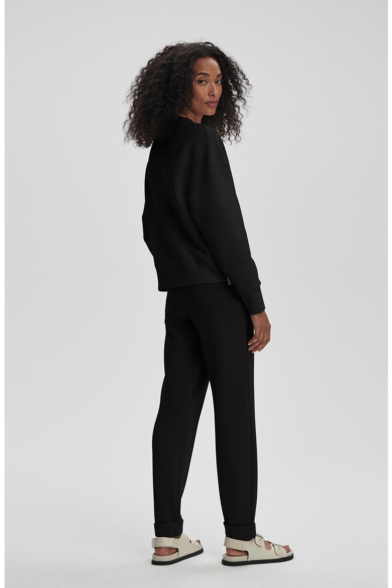 Addelyn Ottoman Rib Sweatshirt, Alternate, color, BLACK