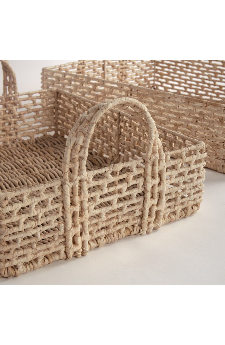 Napa Home & Garden Juliet Abaca Nesting Rectangular Trays, Natural, Set of 2, Alternate, color, Brown