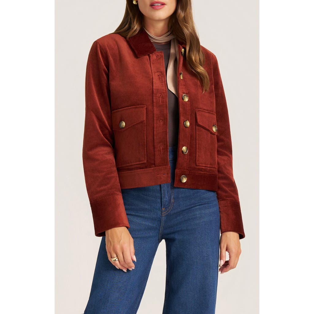 Matty M . Jeri Cotton Blend Corduroy Jacket In Brown