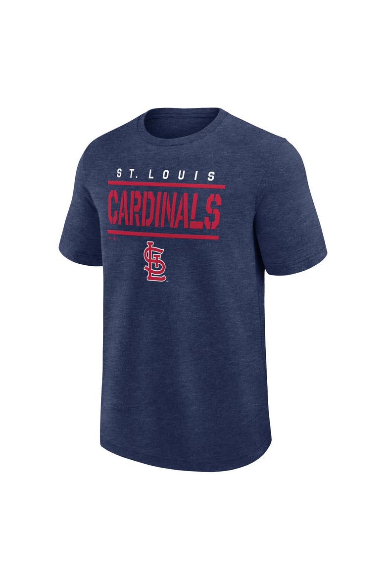 Men's Fanatics Heather Navy St. Louis Cardinals Top Notch T-Shirt, Alternate, color, Heather Navy