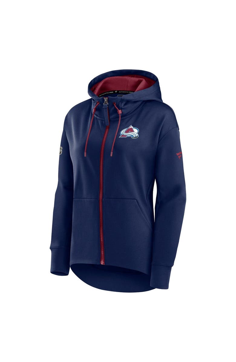 FANATICS Women's Fanatics Branded Navy Colorado Avalanche Authentic Pro Rink Full-Zip Hoodie, Alternate, color, 