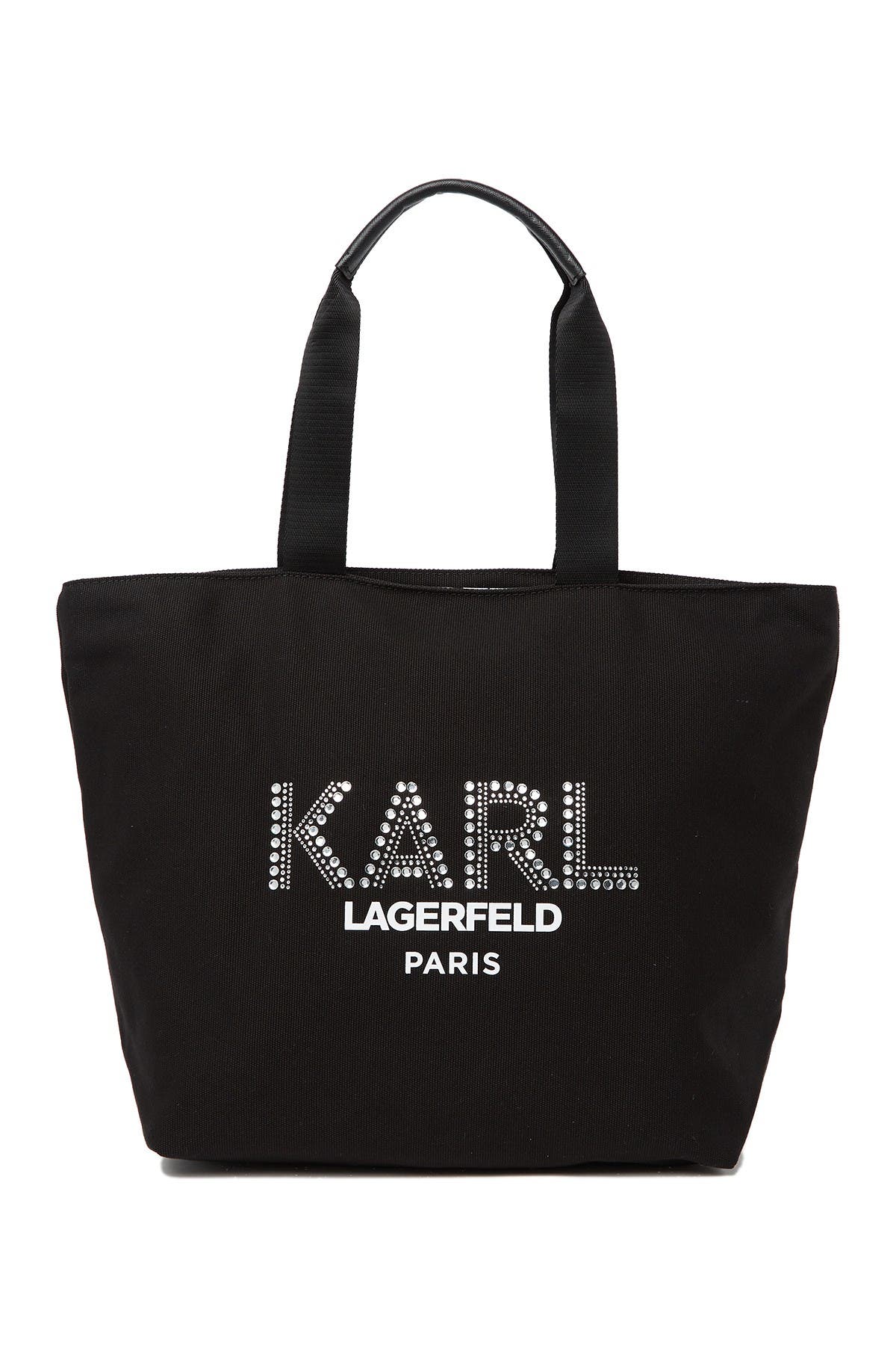 Kristen Logo Tote, Main, color, BLK/STUD LOGO