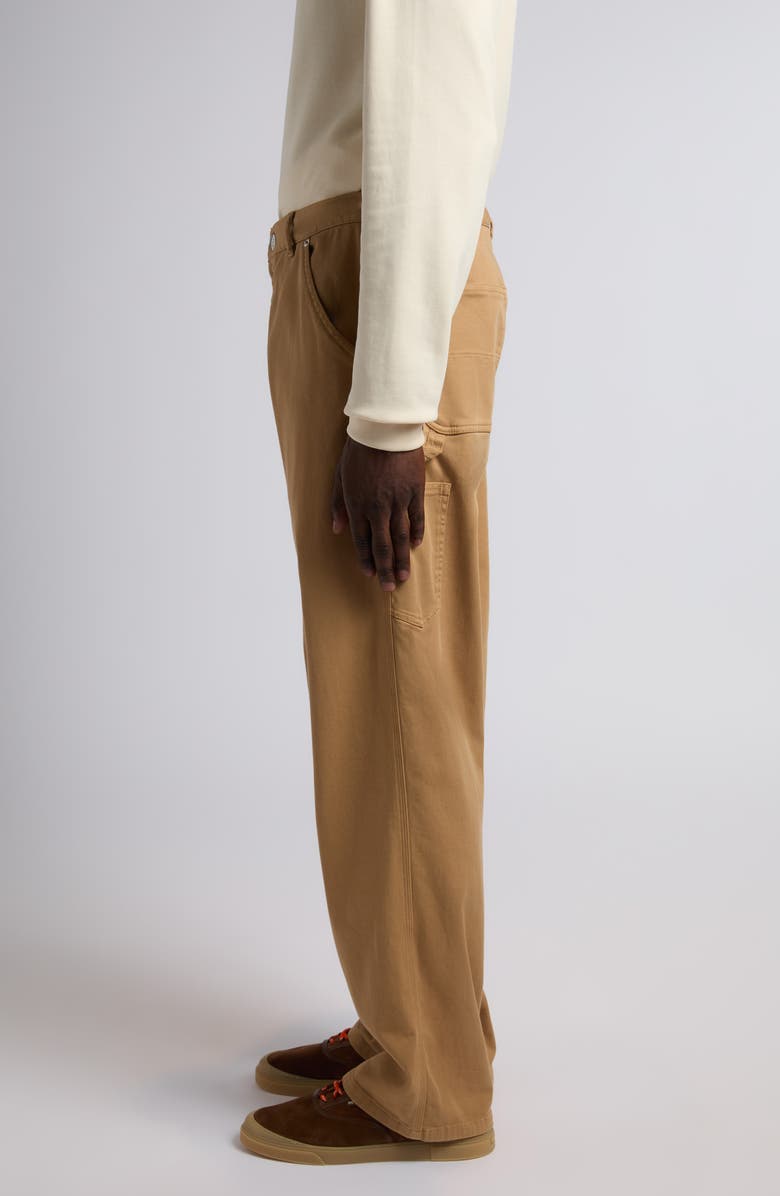 Moncler Cotton Stretch Twill Carpenter Pants, Alternate, color, Camel