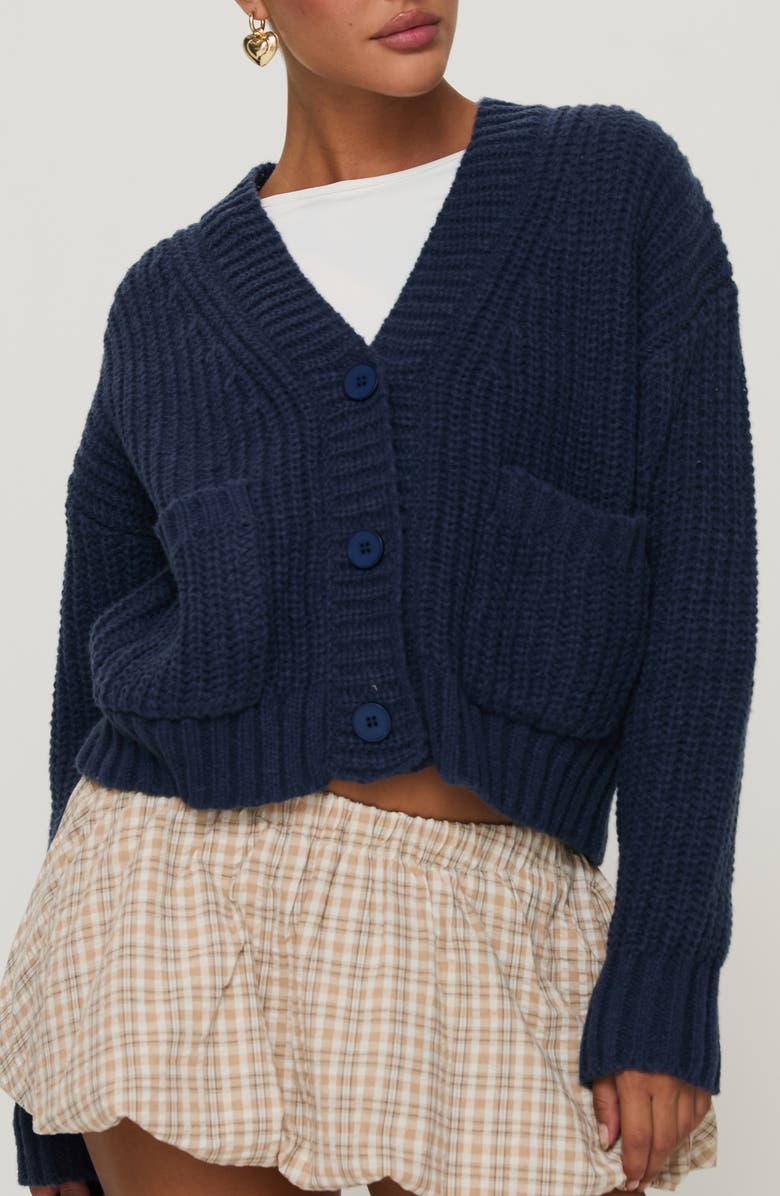 Princess Polly Osias Chunky Shaker Stitch Cardigan, Main, color, 