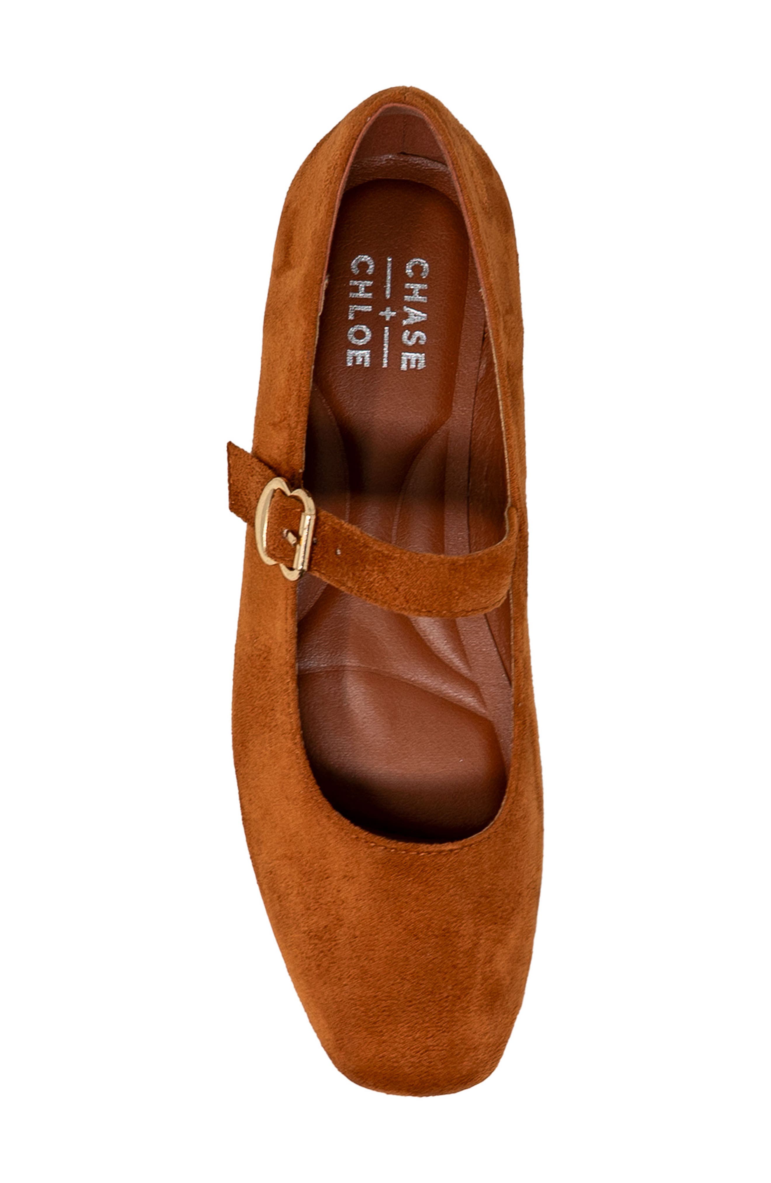 CHASE AND CHLOE <p> Mary Jane Flat (Women)</p>, Alternate, color, Tan Suede