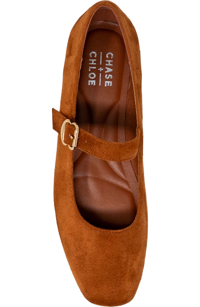 CHASE AND CHLOE <p> Mary Jane Flat (Women)</p>, Alternate, color, Tan Suede