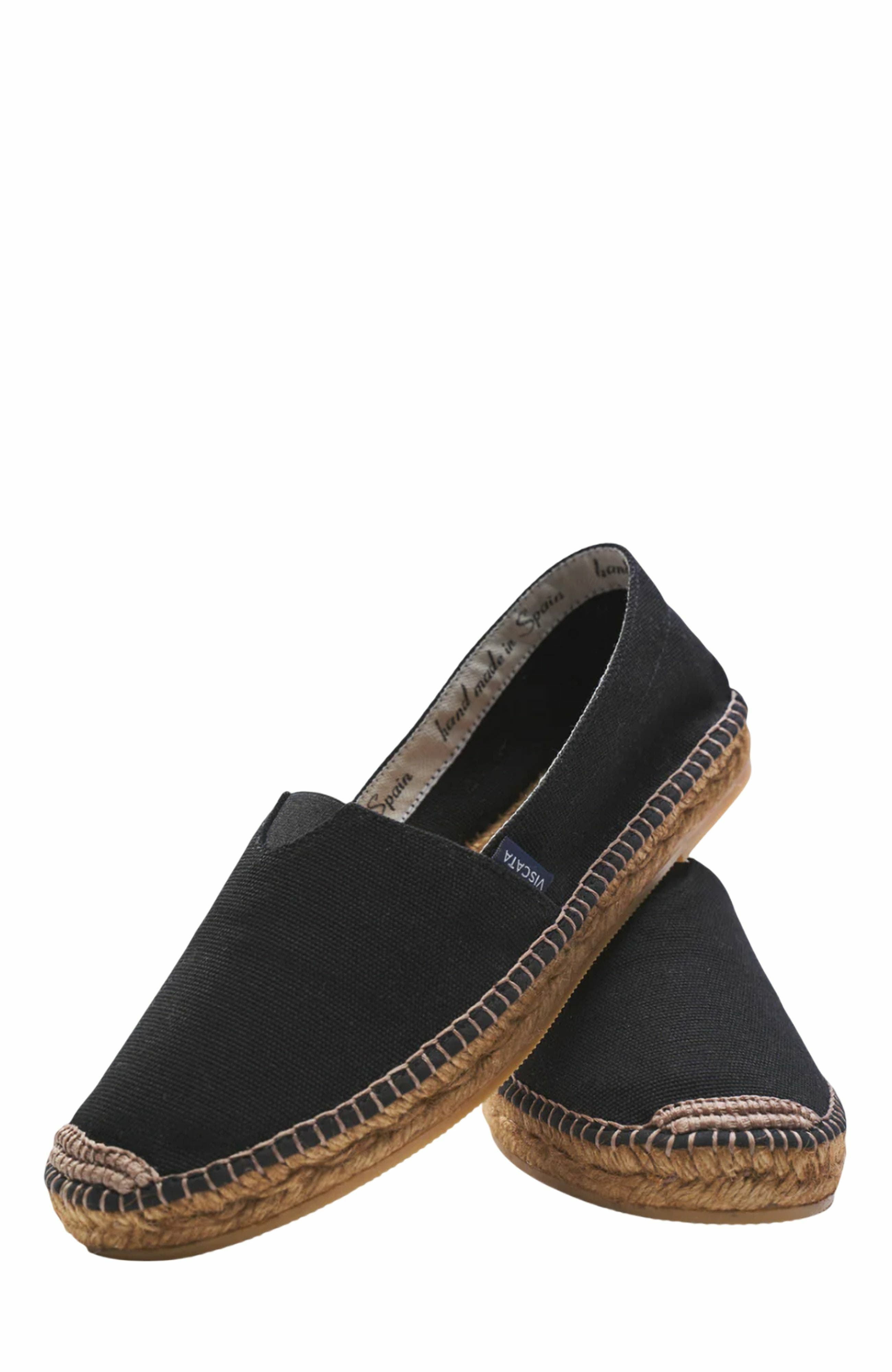 VISCATA Barceloneta Canvas Espadrille Flats, Alternate, color, Black