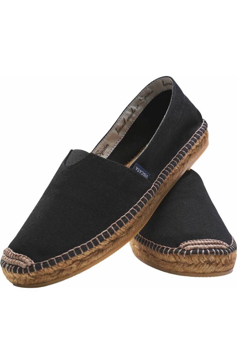 VISCATA Barceloneta Canvas Espadrille Flats, Alternate, color, Black