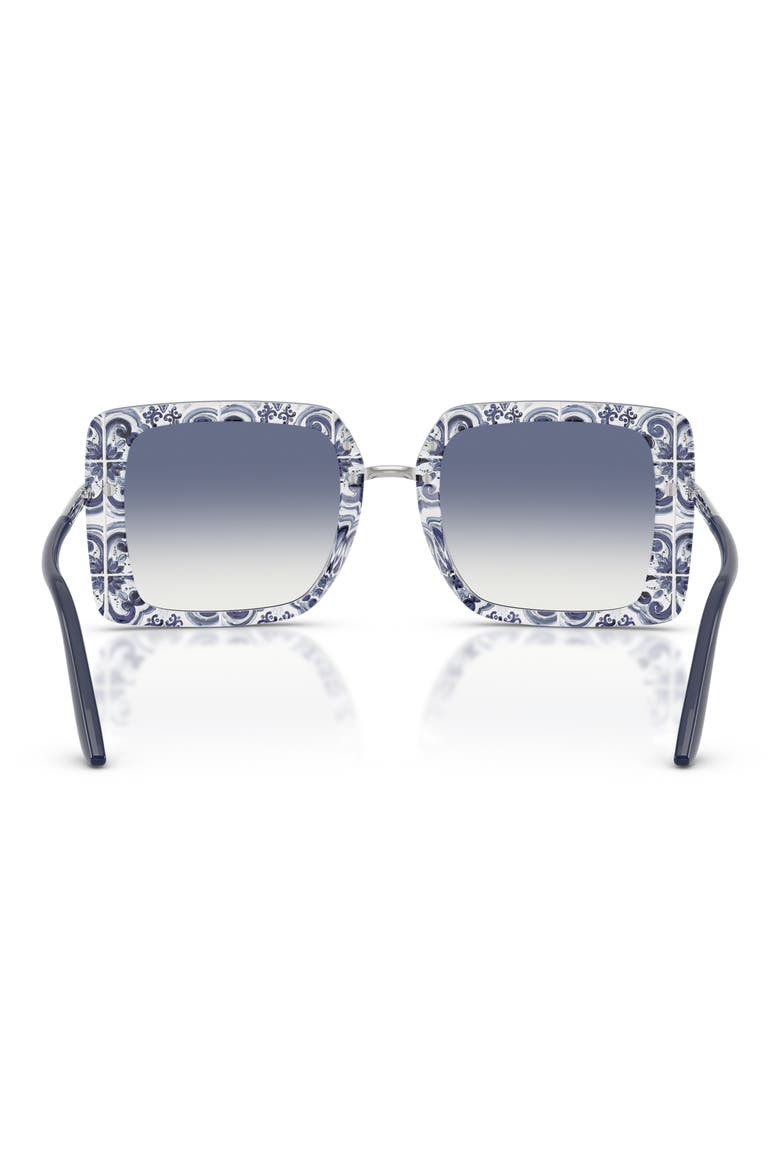 52mm Gradient Square Sunglasses, Alternate, color, BLUE CLEAR LIGHT BLUE