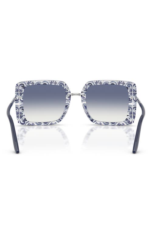 Dolce & Gabbana Dolce&gabbana 52mm Gradient Square Sunglasses In Blue Clear Light Blue