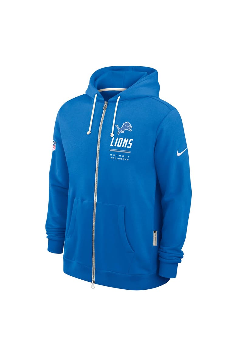 Men's Nike Blue Detroit Lions Sideline Standard Issue Quarterback Scramble Dri-FIT Full-Zip Hoodie, Alternate, color, Blue