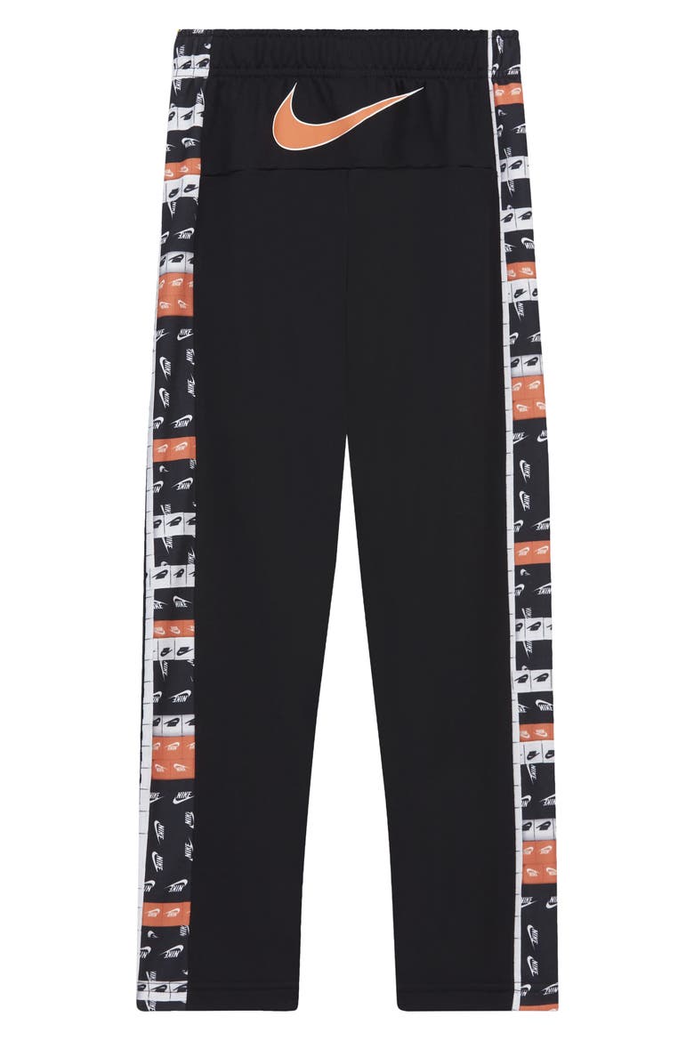 Kids' Graphic Taper Track Pants, Alternate, color, BLACK/ CAMELLIA