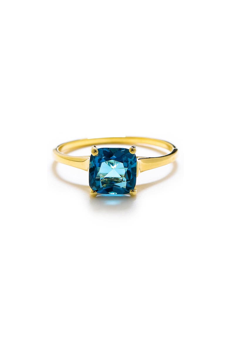 YS GEMS Square Cut London Blue Topaz Ring, Alternate, color, Blue