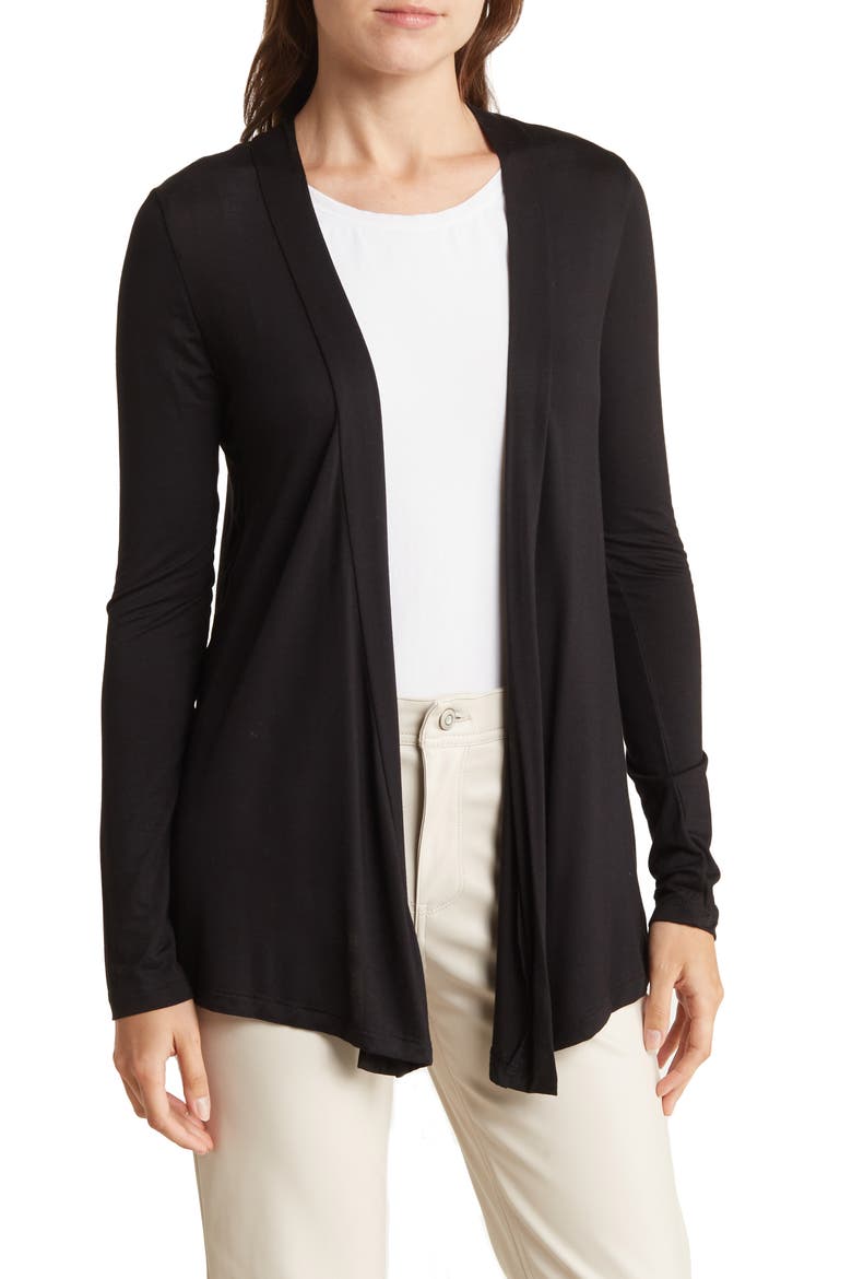 Jersey Cardigan, Main, color, BLACK