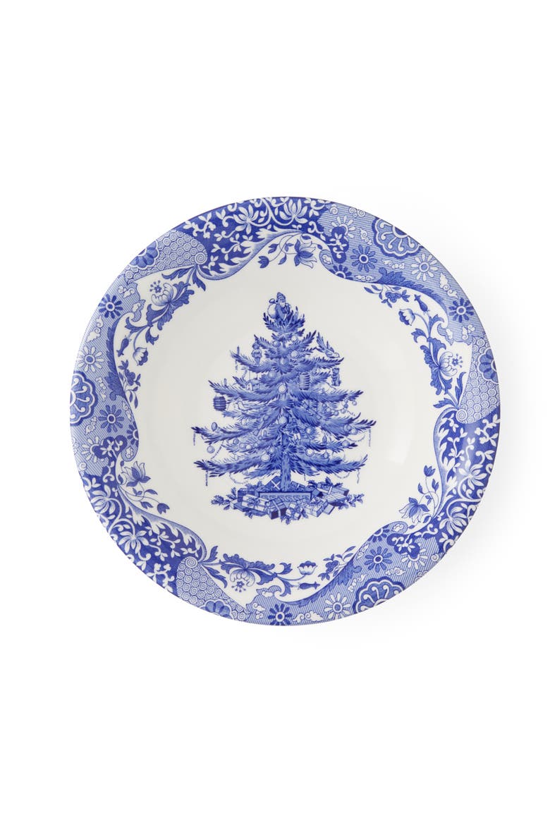 Blue Italian Christmas Cereal Bowl, Alternate, color, Blue