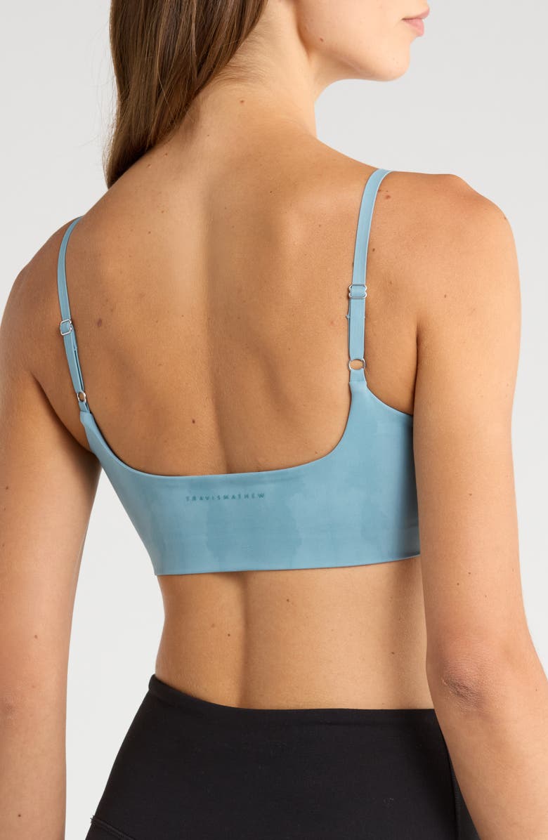 TravisMathew Moveknit Resilience Longline Sports Bra, Alternate, color, Smoke Blue Multi