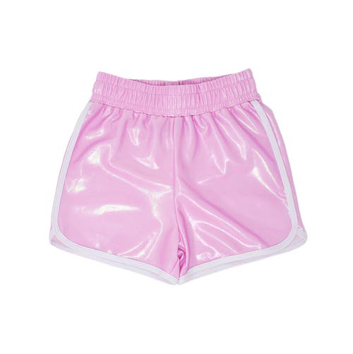 Flap Happy Girls' Sustainably Made Upf 50+ Morgan Retro Swim Shorts In Bubble Gum Sparkle