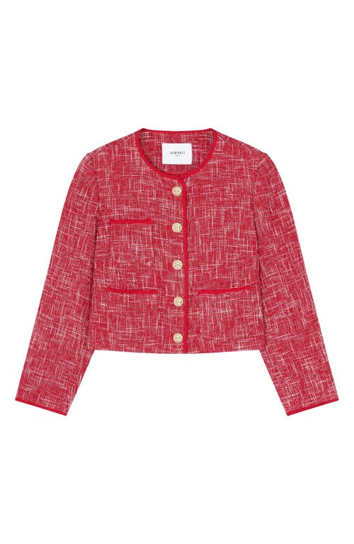 Lk Bennett Alexa Tweed Jacket In Red