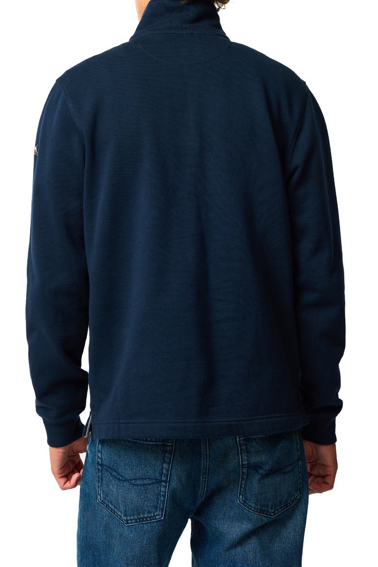 Jubilee Embroidered Logo Cotton French Terry Quarter Zip Pullover, Alternate, color, ECLIPSE