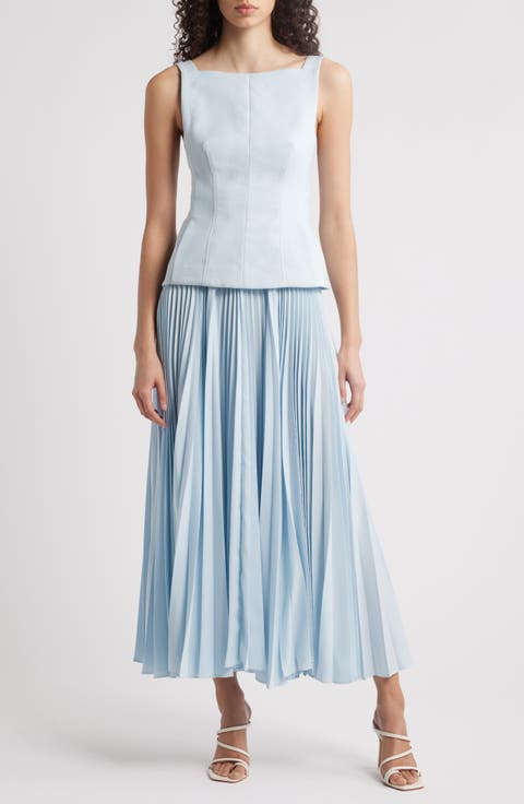 Hollinshill Pleated Sleeveless Maxi Dress