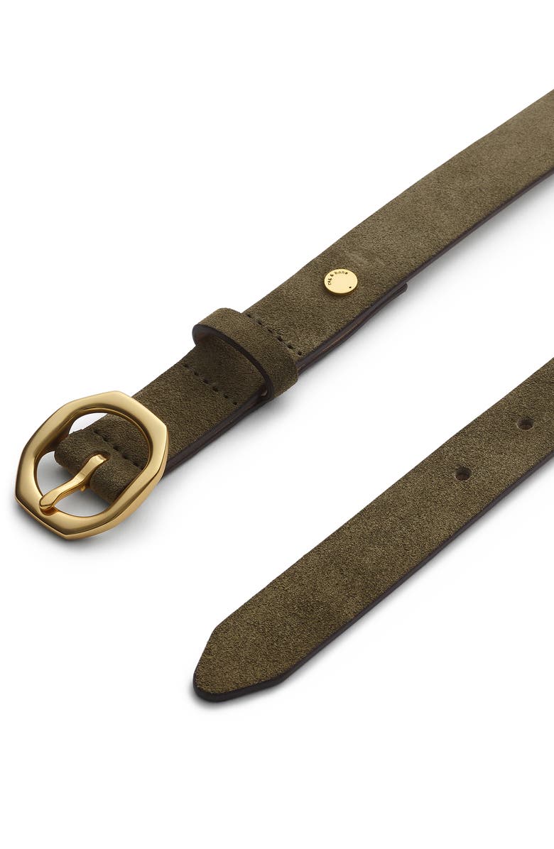 rag & bone Small Audrey Suede Belt, Alternate, color, Olive Suede