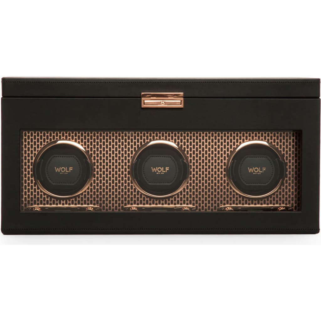 Wolf Axis Triple Watch Winder With Storage In Black