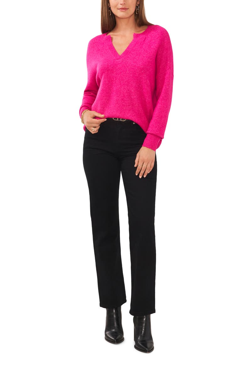Drop Shoulder V-Neck Sweater, Alternate, color, EUPHORIA