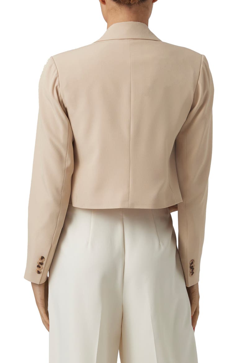 Saimaitzi Peaked Lapel Crop Blazer, Alternate, color, IRISH CREAM