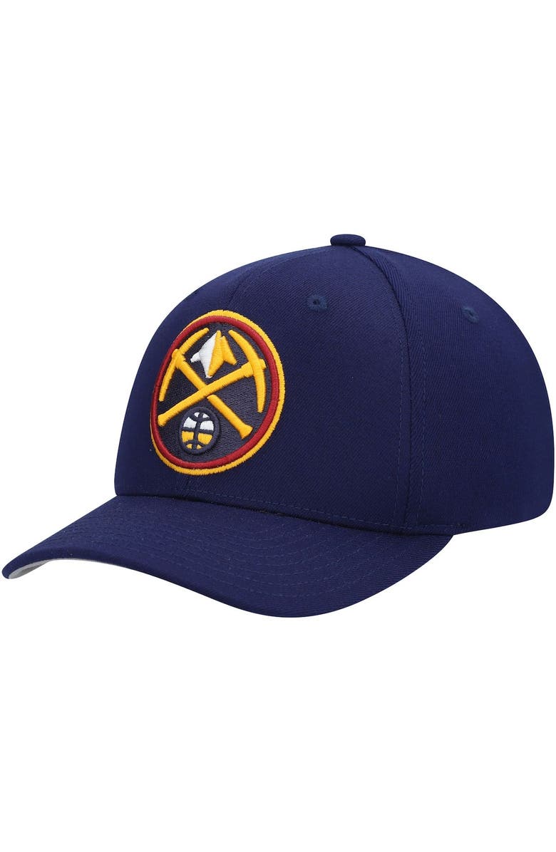 Mitchell & Ness Men's Mitchell & Ness Navy Denver Nuggets Team Ground Stretch Snapback Hat, Main, color, 