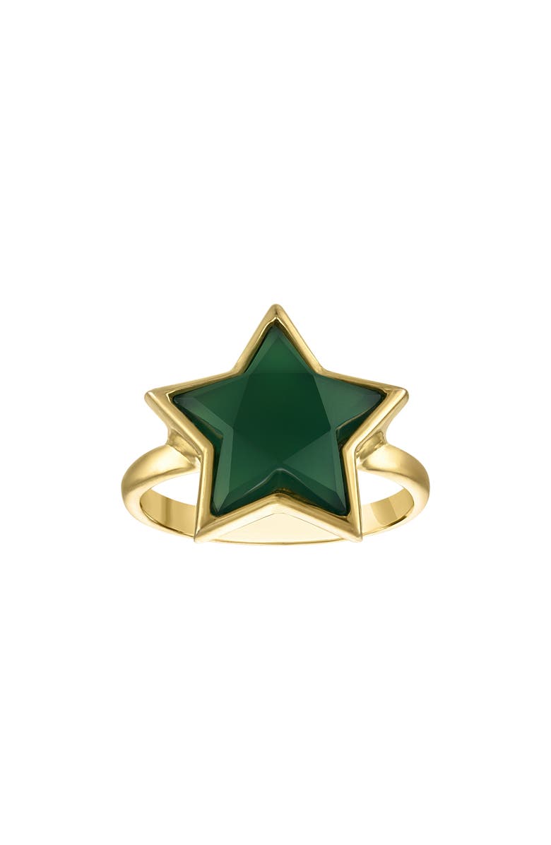 FZN Lab Created Green Chalcedony Star Ring, Main, color, Gold