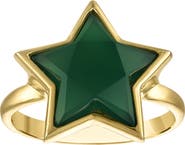 FZN Green Chalcedony Star Sterling Silver Ring