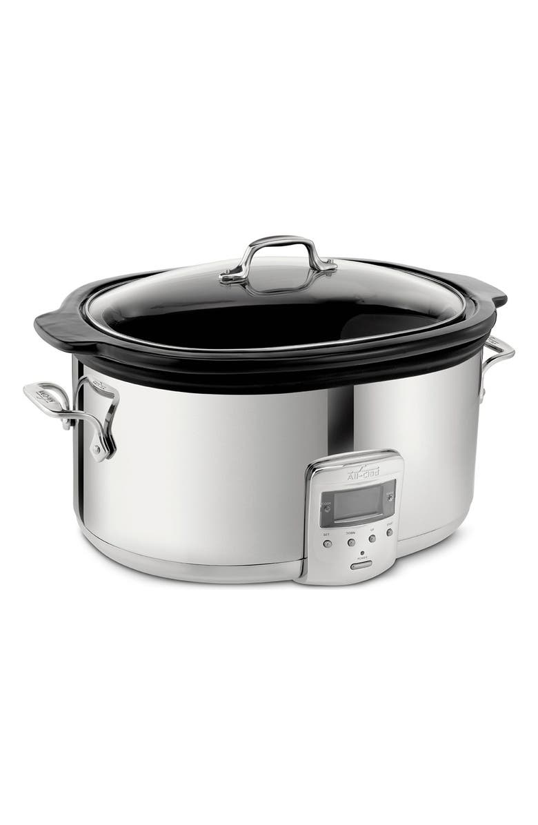 All-Clad 6 1/2-Quart Slow Cooker with Black Ceramic Insert, Main, color, 