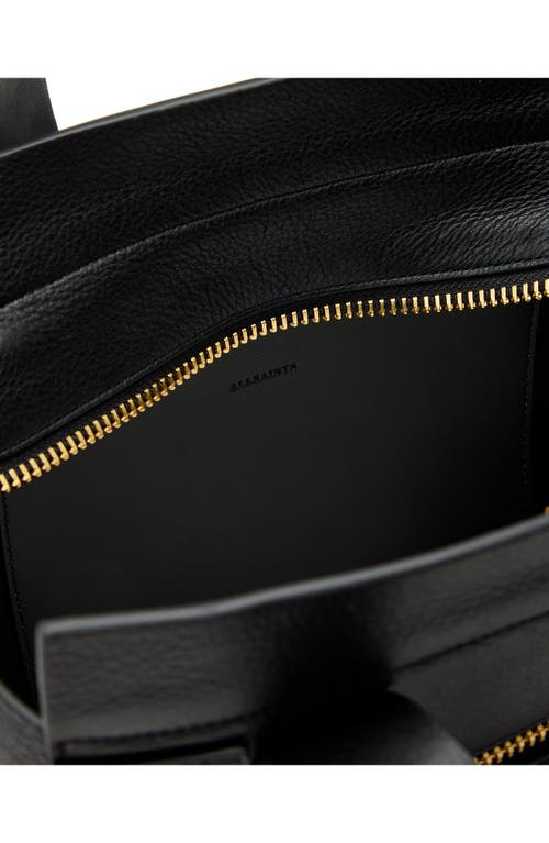 Allsaints Mini Perez Leather Top Handle Bag In Black