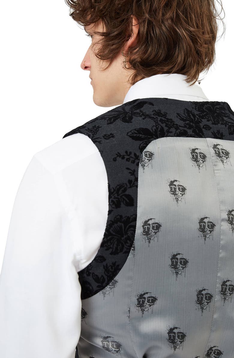 Twisted Tailor Fleet Skinny Fit Wool Blend Tuxedo Waistcoat, Alternate, color, 