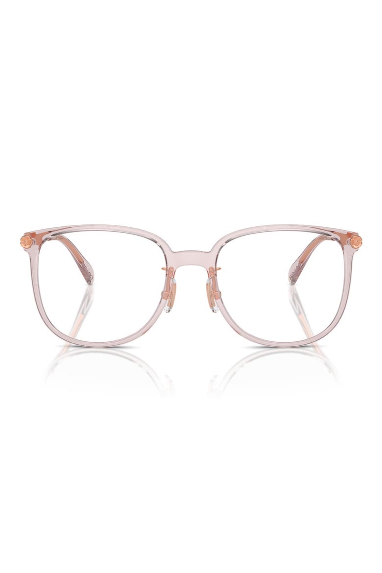 54mm Square Optical Glasses, Main, color, DUSTY ROSE / DEMO LENS